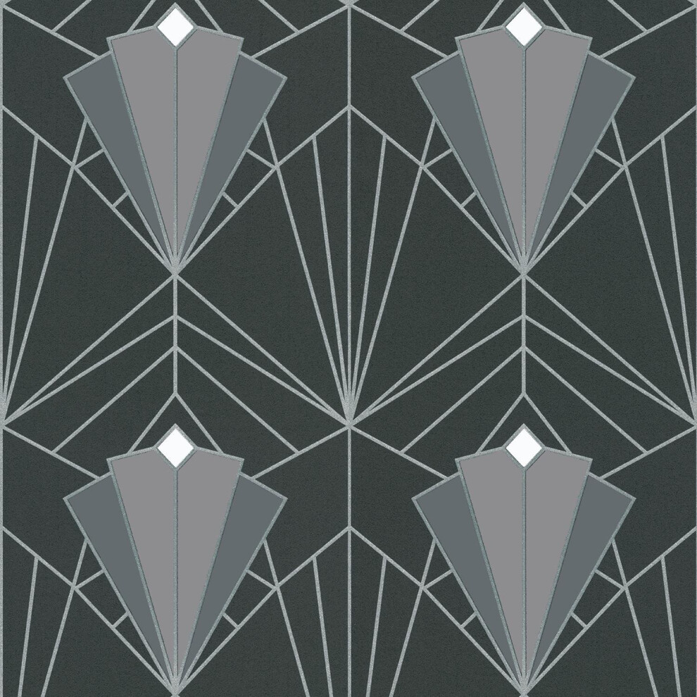 Debona Isadora Glitter Textured Vinyl Wallpaper - Paste The Wall, 10M Roll (2494) Grey/Silver