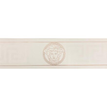 Versace Wallpaper Border White Gold Luxury Satin Modern Designer Greek Key