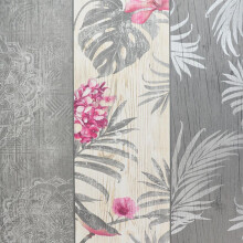 Rosa Panel Birds Motif Luxury Wallpaper Belgravia Grey Blush Charcoal