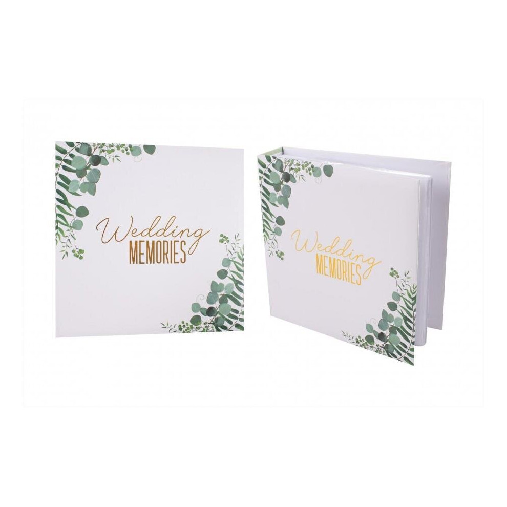 Wedding Photo Album Eucalyptus Gold And Green Design Elegant 200 Photos 6"x4"