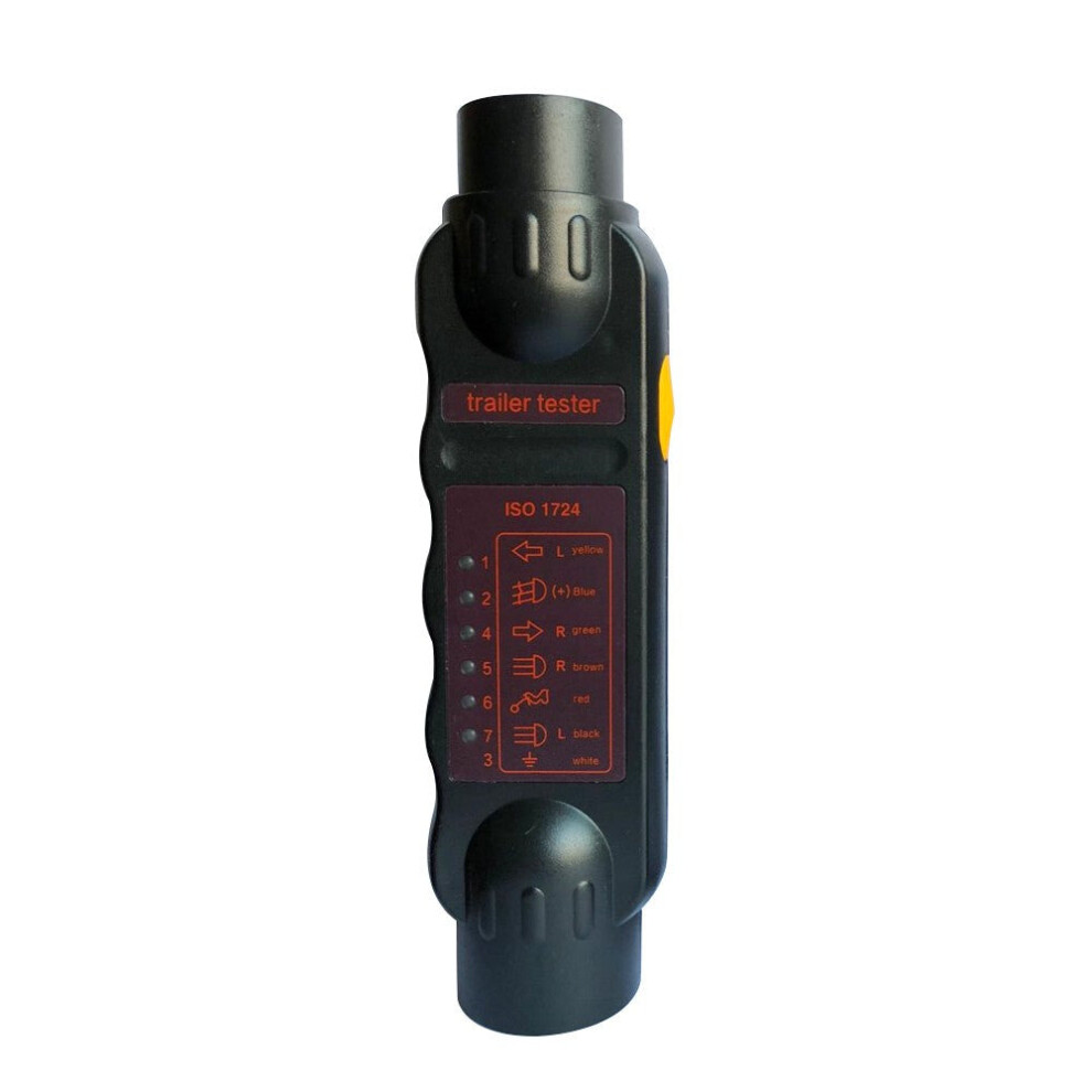 ( Wine) Vehicle Trailer 7Pin Led Cable Circuit Towing Plug Socket Tester 12V Red/Light 3654659136268