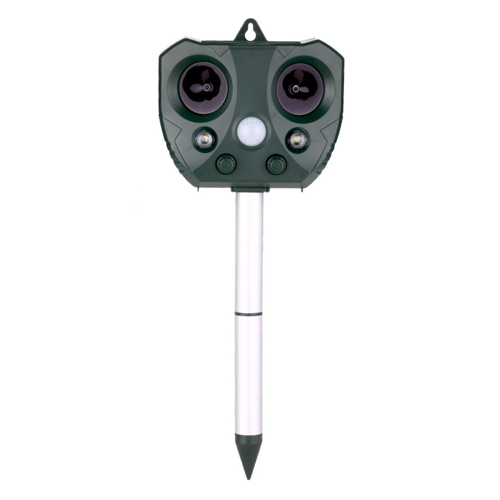 Solar Ultrasonic Repeller Waterproof Outdoor Pest Animal Expeller with Motion Sensor and Flashing Light