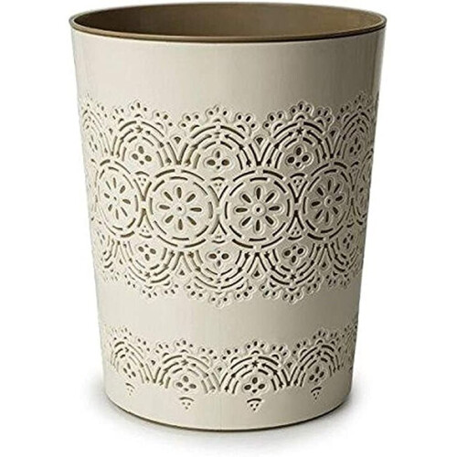 (CREAM) 9 L FLORA PAPER BIN OFFICE KITCHEN BEDROOM COLOUR
