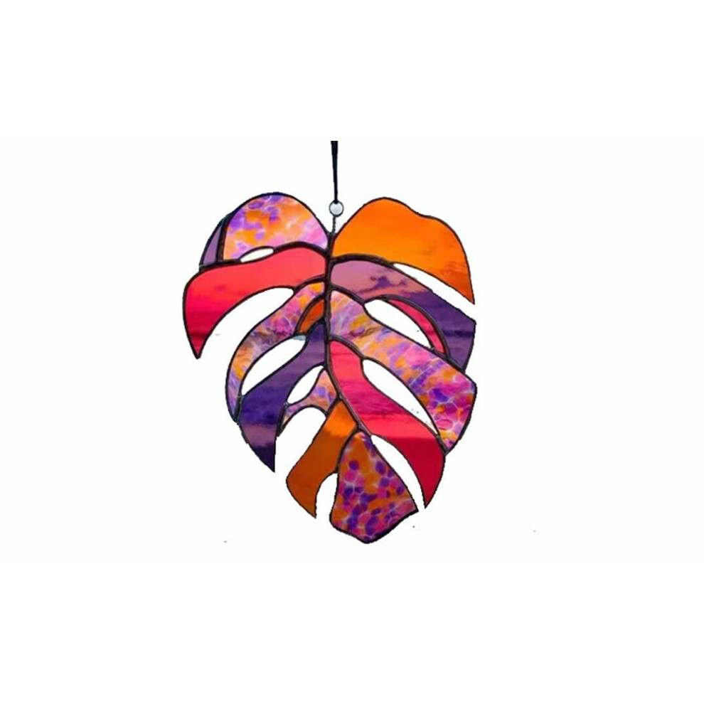 (Leaves Ornament) Choice of Three Stained Glass Effect Garden Decorations