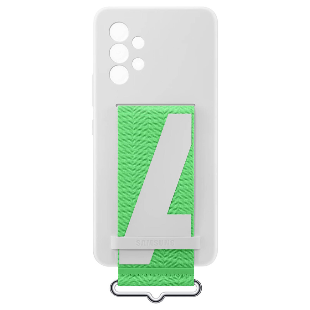 Samsung Galaxy Official A53 5G Silicone Cover with Strap White - Image 5