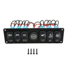 New 12V 6 Gang LED Rocker Switch Panel ON-OFF Toggle Circuit Breaker for RV Car Marine Boat