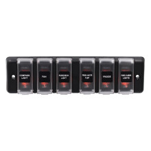 New 6 Gang DC 12V Waterproof Rocker Circuit Breakers Button Toggle Switch Panel For Car Boat