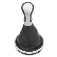 New Car 5 Speed Gear Shift Knob Stick Gaiter Boot Sliver Cap For Skoda For Fabia MK2 Roomster