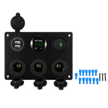 New Car Marine Boat 3 Gang Waterproof Circuit LED Rocker Switch Panel Breaker