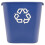 Deskside Recycling Container, 28-1/8 Qt, Blue, Open Top - 1/Each 1