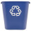 Deskside Recycling Container, 28-1/8 Qt, Blue, Open Top - 1/Each 2