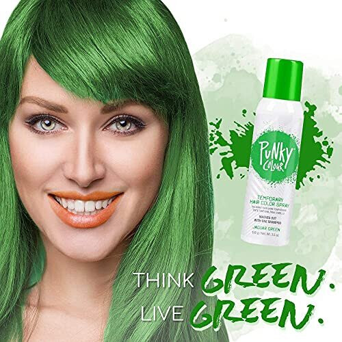 Punky Σπρέι Χρώματος Μαλλιών - Jaguar Green, Άμεσο Ζωντανό Χρώμα Μαλλιών, Ξεπλένεται, 3.5 oz 2