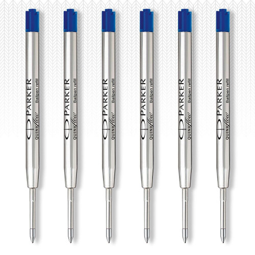 Parker Parker QUINK flow Ballpoint Pen Medium Tip Blue Ink Refills, 6 Refills 1