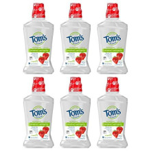 Toms of Maine Childrens Anticavity Fluoride Rinse Mouthwash, Silly Strawberry, 16 oz. 6-Pack (Packaging May Vary)
