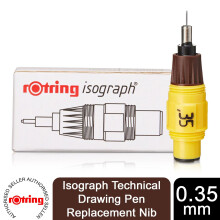 rOtring Isograph Replacement Nib 0.35 mm - Hard Chrome Tip, Wear-Resistant for Precise Technical Drawing (S0218320)