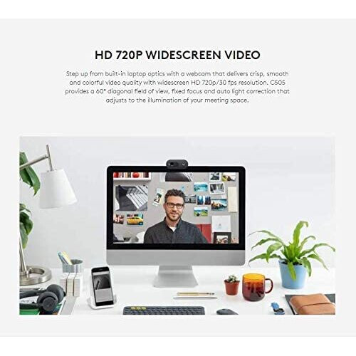 Logitech Logitech C505/C505e HD Wired Business Webcam with 720p and Long-Range Mic 2
