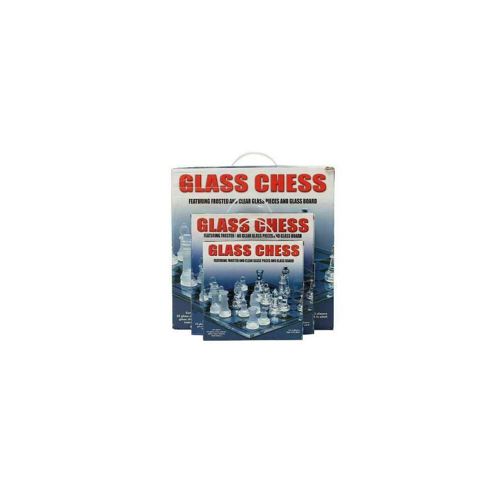 (Small) GLASS BOARD TRADITIONAL CHESS SET GAME