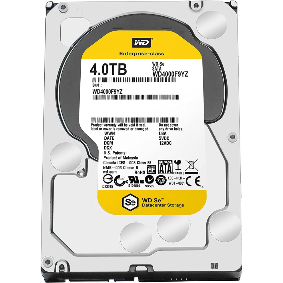 WD SE 4TB Datacenter Hard Disk Drive - 7200 RPM SATA 6 Gb/s 64MB Cache 3.5 Inch - WD4000F9YZ