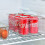 Youngever 2 Pack Stackable Plastic Storage Organizer Container Bin, Stackable Storage Bins with Handler for Refrigerator, Pantry (10" x 6" x 5") 4