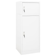 vidaXL Saddle Cabinet White Steel Indoor Storage Tack Locker Harness Cabinet