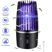 2-in-1 USB Rechargeable Mosquito Killer Lamp with 360 UV Trap, Quiet 20dB, Indoor/Outdoor, Covers 50-120 m²