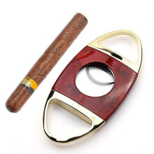 (Red) Cigar Cutter Stainless Steel Double Blade Cigar Guillotine Pocket Cigar Clippers For Men