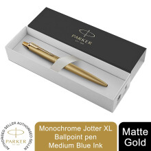 (Matte Gold) Parker Jotter Blue Ink Ballpoint Pen with Gift Box