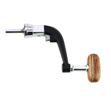 (S) 3 Pack Fishing Reel Handle Metal Fishing Spinning Reel Crank Replacement With Wood Rotatable Grip