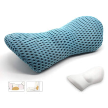 (Blue) Ergonomic Lumbar Cushion Support Backrest Back Pillow For Office Car Seat