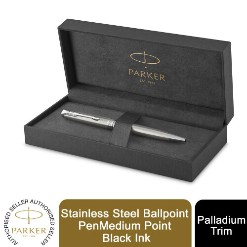 Parker Parker Sonnet Ballpoint Pen Palladium Trim Medium Point Black Ink