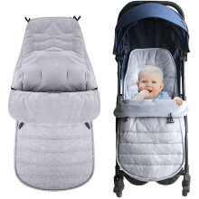 (Gray) Universal Stroller Sleeping Bag Windproof Baby Warm Footmuff Winter Bunting Bag