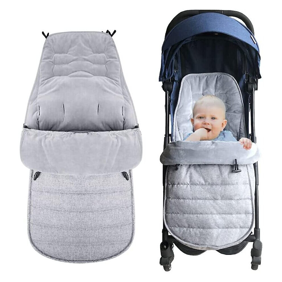 (Gray) Universal Stroller Sleeping Bag Windproof Baby Warm Footmuff Winter Bunting Bag Gray