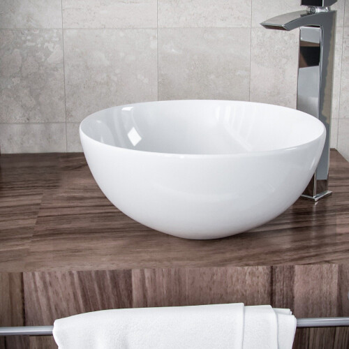 NES Home Etive 320mm Round Countertop Basin White 2