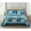 (Check Denim-Blue, Double) 3 Piece Patchwork Bedspread Quilted Throw Double & King Size Printed Bedding Set 1