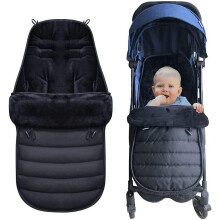 (Black) Universal Stroller Sleeping Bag Windproof Baby Warm Footmuff Winter Bunting Bag