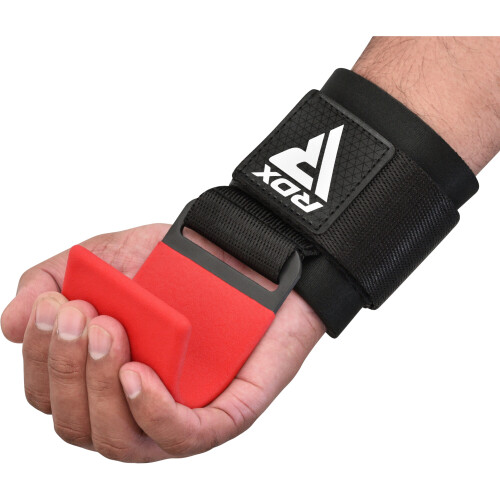 (Red) RDX Weight Lifting Hooks Straps Pair Training Wrap 2