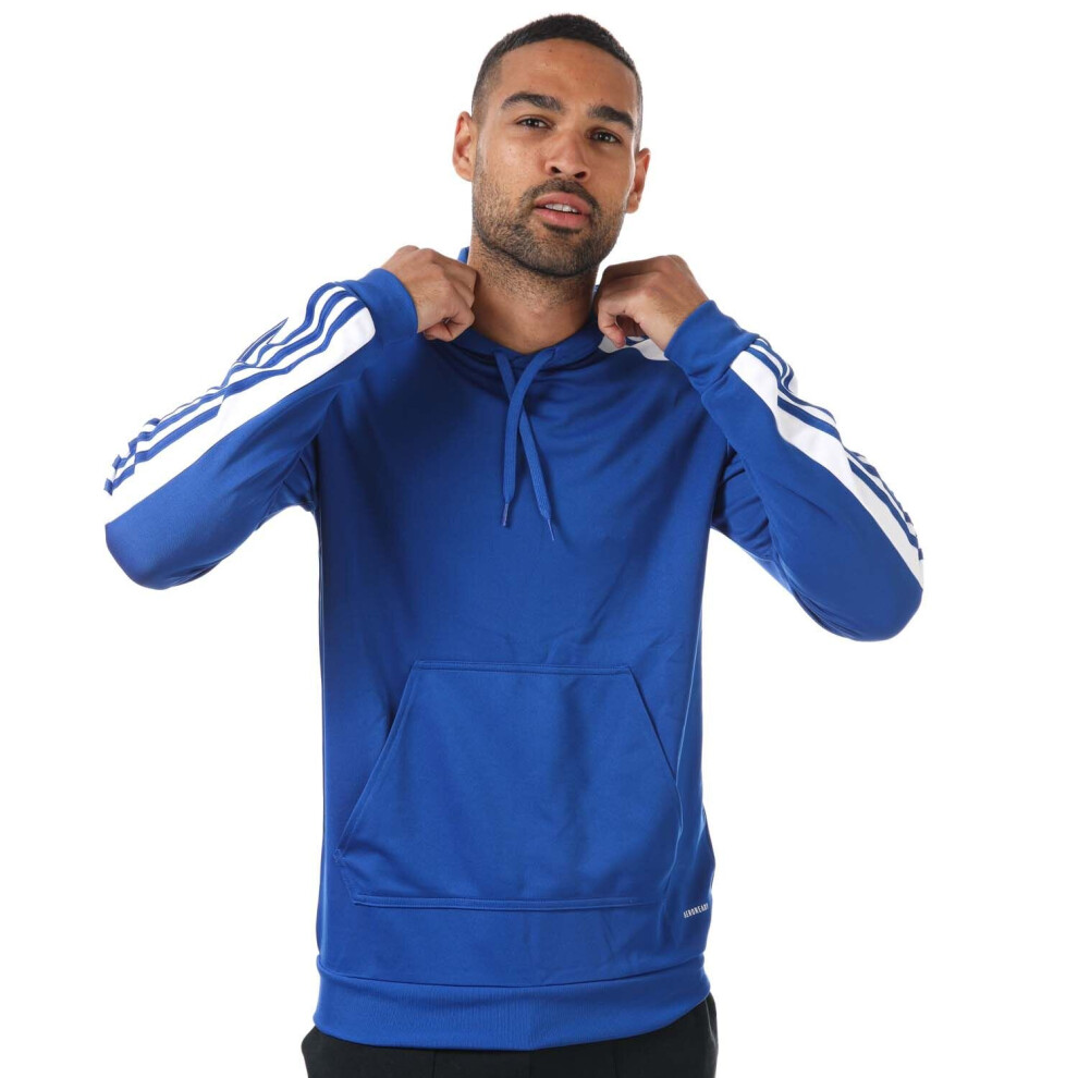 (2XL) Mens adidas Squadra 21 Hoody in blue.