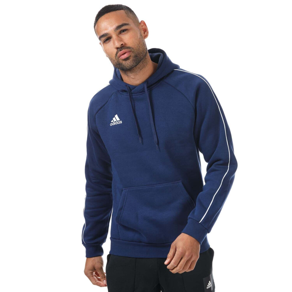 (M) Mens adidas Essential Fleece Hoody in navy.