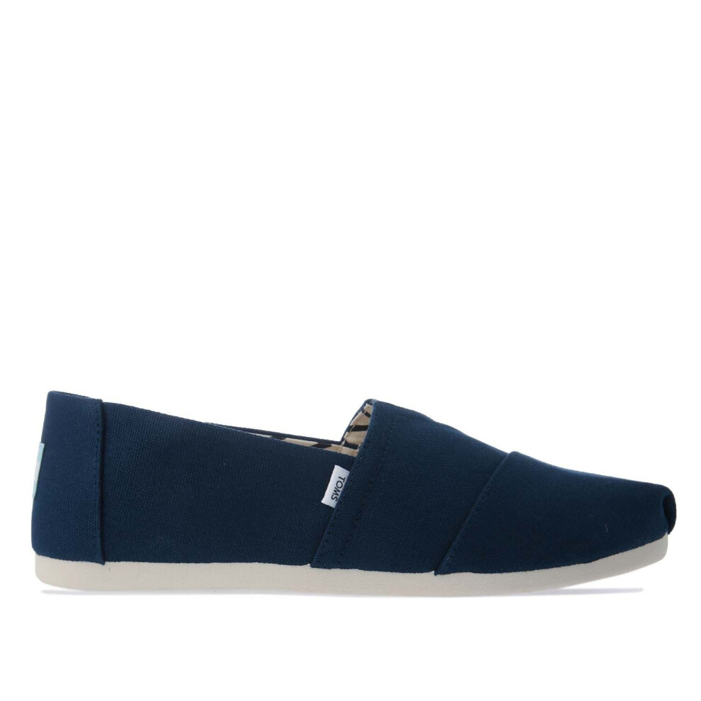(UK 9) Mens Toms Recycled Cotton Alpargata Espadrille Pumps in navy.