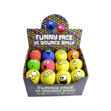 Summit Funny Face Super Bouncy Balls - 24-Pack with Merchandiser Included for Youth Groups