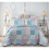(Floral Blue, Super King) 3 Piece Patchwork Bedspread Quilted Throw Double & King Size Printed Bedding Set 1