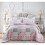 (Floral Grey, King) 3 Piece Patchwork Bedspread Quilted Throw Double & King Size Printed Bedding Set 1