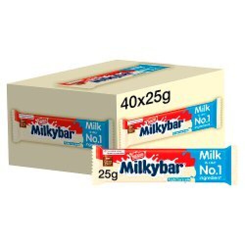 Milkybar Milkybar White Chocolate Medium Bar 25g (Pack of 40) 1