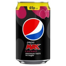 Pepsi Max Cherry No Sugar Cola Can 330ml (Pack of 24)