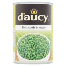 D'Aucy Petits Pois in Water 400g (Pack of 6)