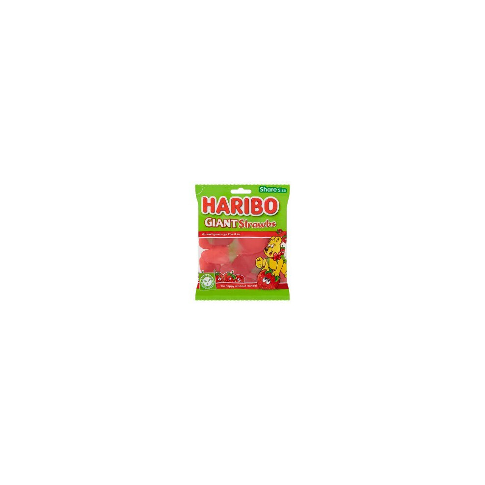 Haribo Giant Strawbs Bag 160G (Pack Of 12)