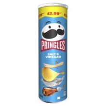 Pringles Salt & Vinegar Crisps Can 165g (Pack of 6)
