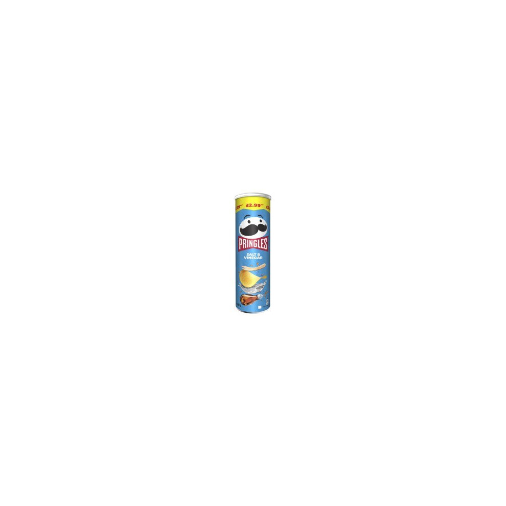 Pringles Salt & Vinegar Crisps Can 165g (Pack of 6)