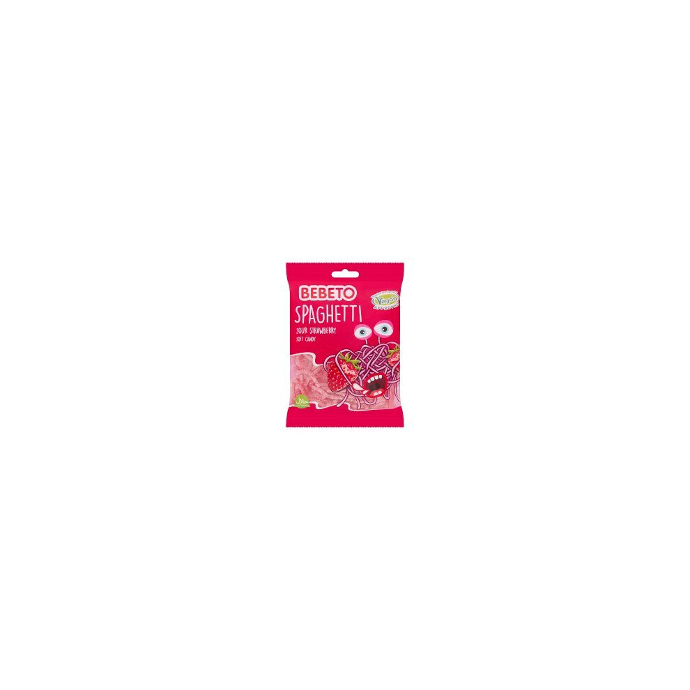 Bebeto Spaghetti Sour Strawberry Soft Candy 70g (Pack of 20)-image-OPC-P99M9NT-NEW