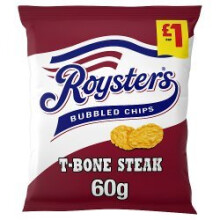 Roysters T-Bone Steak Crisps 60g (Pack of 20)